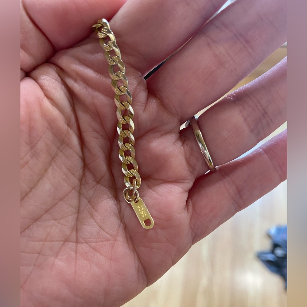 Gold 925 dainty link women’s bracelet GUC - Picture 7 of 9